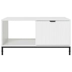 Tavolino da salotto con cassetto Bianco Lucido 90 x 49 x 46 cm