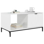 Tavolino da salotto con cassetto Bianco Lucido 90 x 49 x 46 cm
