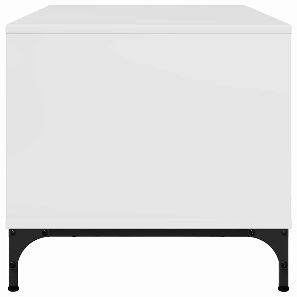 Tavolino da salotto con cassetto Bianco Lucido 90 x 49 x 46 cm