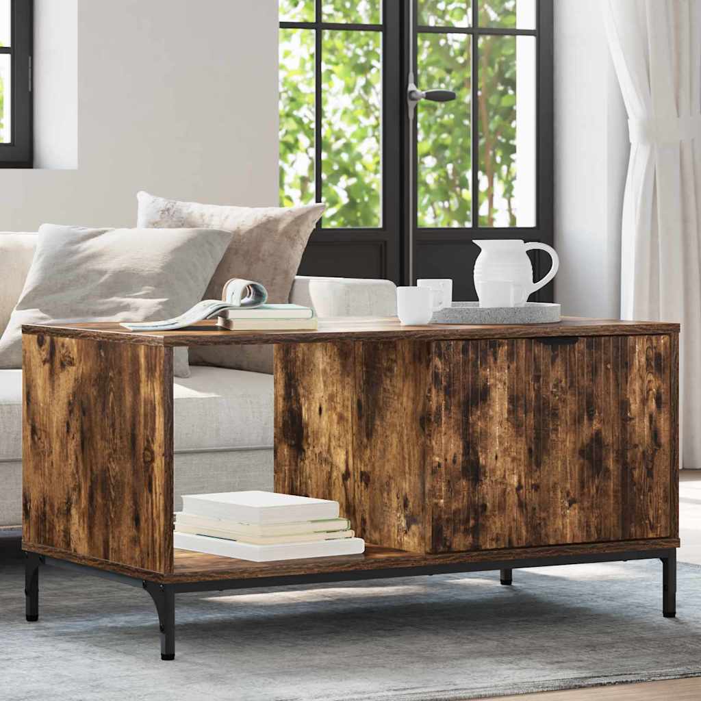 Tavolino da salotto con cassetto Rovere fumé 90 x 49 x 46 cm