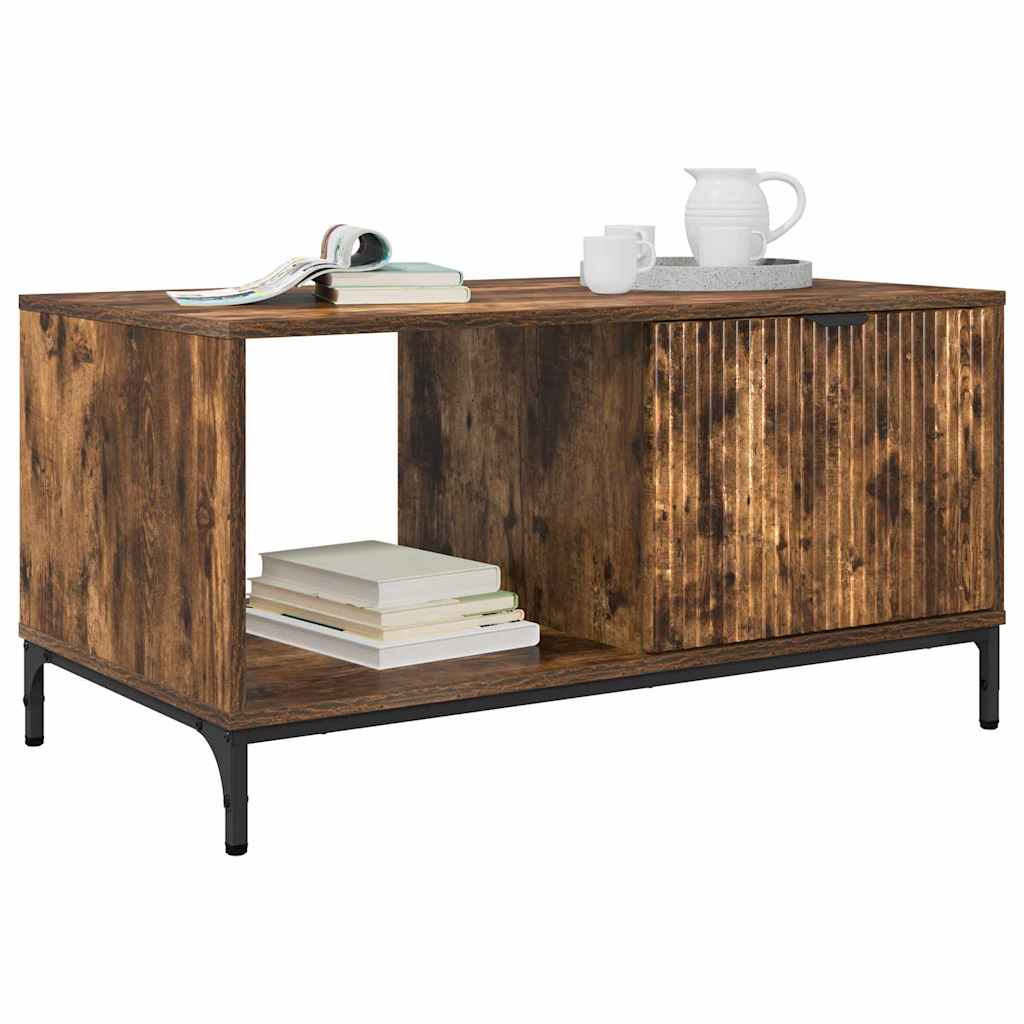 Tavolino da salotto con cassetto Rovere fumé 90 x 49 x 46 cm