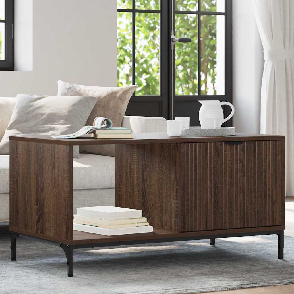 Tavolino da salotto con cassetto Rovere Marrone 90 x 49 x 46 cm