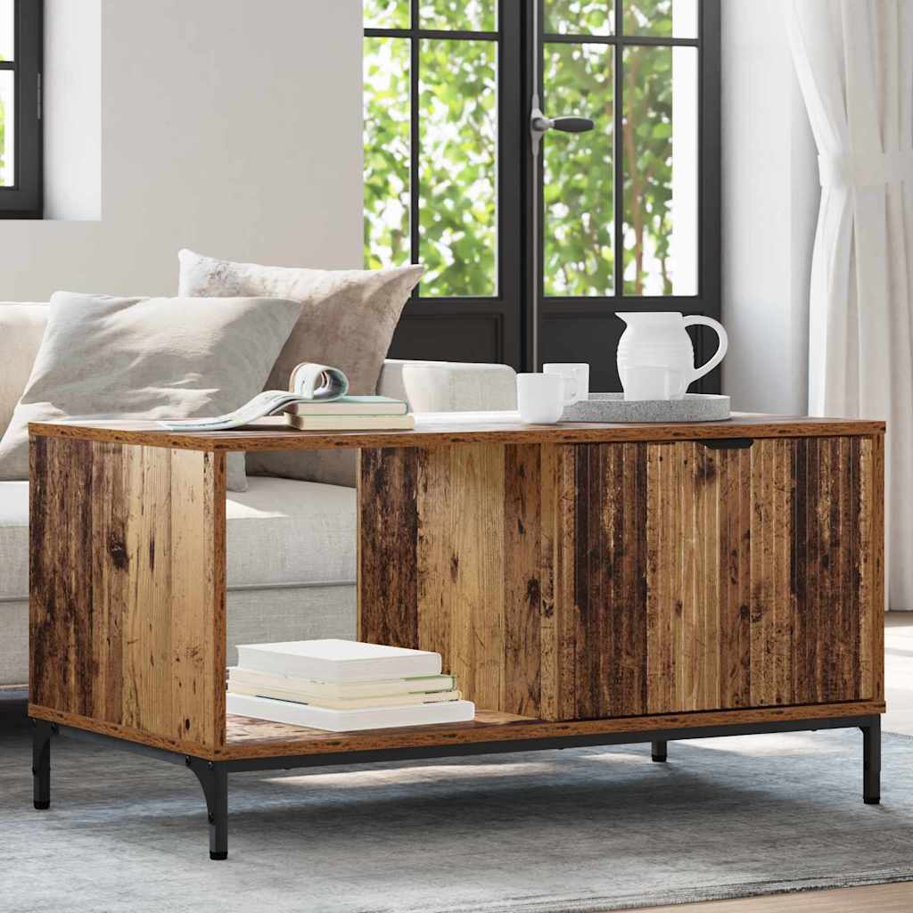 Tavolino da salotto con cassetto Legno vecchio 90 x 49 x 46 cm