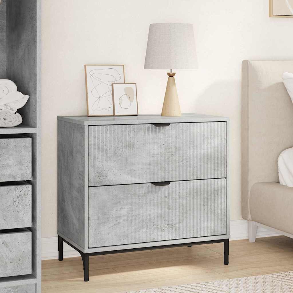 Comodino Grigio cemento 63.5 x 36 x 61 cm Legno multistrato
