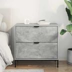 Comodino Grigio cemento 63.5 x 36 x 61 cm Legno multistrato