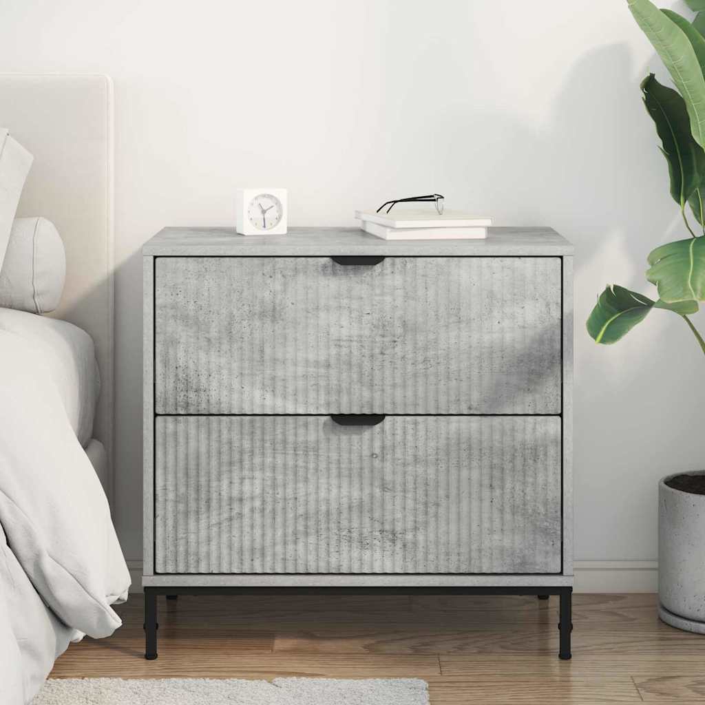Comodino Grigio cemento 63.5 x 36 x 61 cm Legno multistrato