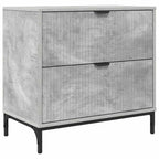 Comodino Grigio cemento 63.5 x 36 x 61 cm Legno multistrato