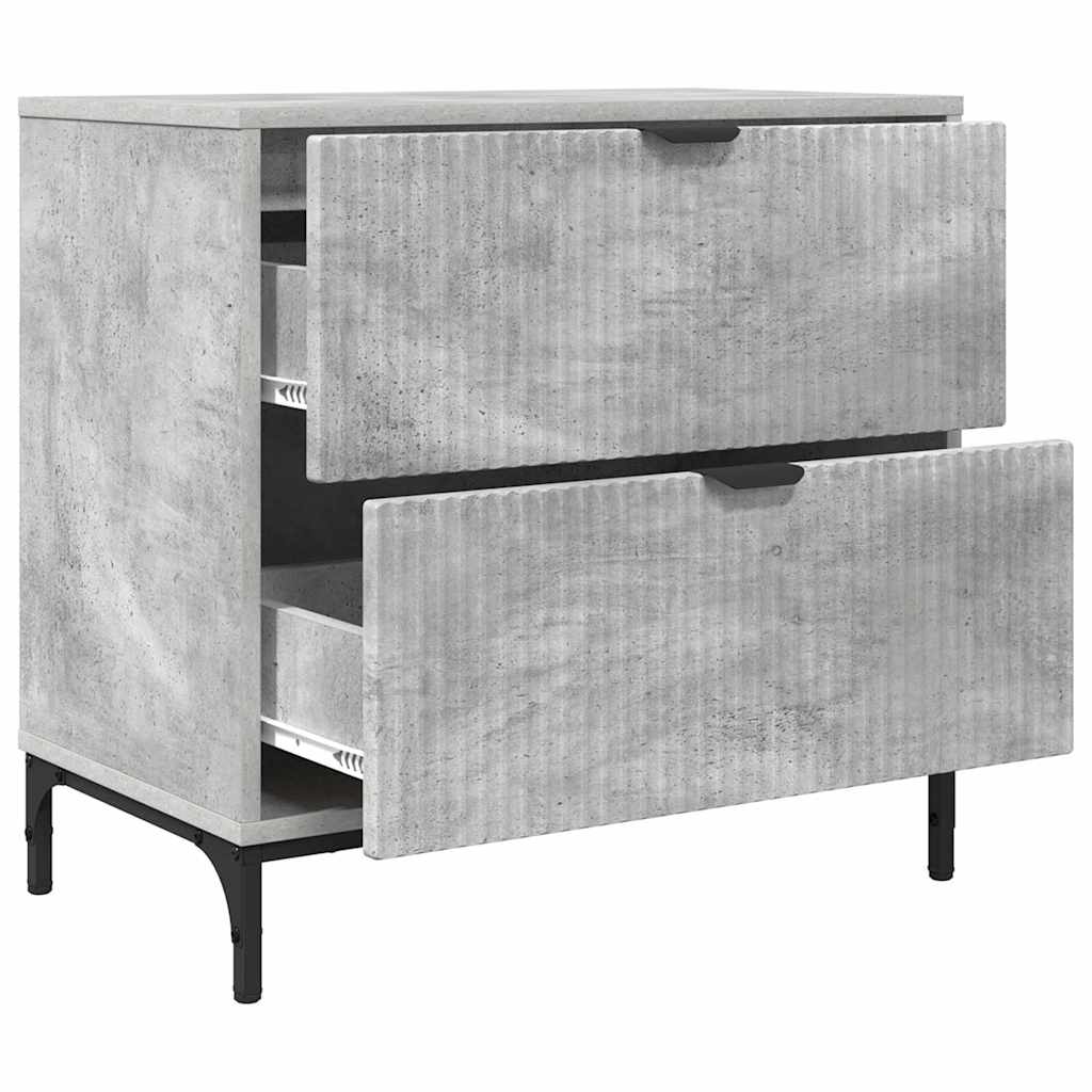 Comodino Grigio cemento 63.5 x 36 x 61 cm Legno multistrato