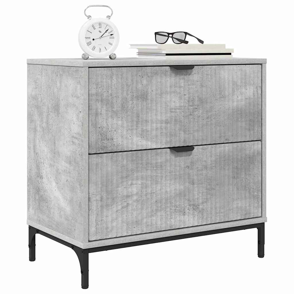 Comodino Grigio cemento 63.5 x 36 x 61 cm Legno multistrato