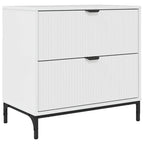 Comodino Bianco lucido 63.5 x 36 x 61 cm Legno multistrato
