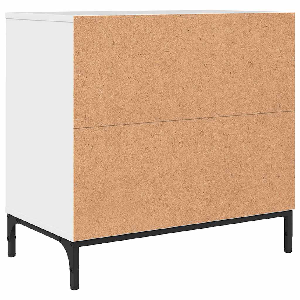 Comodino Bianco lucido 63.5 x 36 x 61 cm Legno multistrato