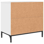 Comodino Bianco lucido 63.5 x 36 x 61 cm Legno multistrato