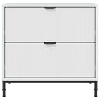 Comodino Bianco lucido 63.5 x 36 x 61 cm Legno multistrato