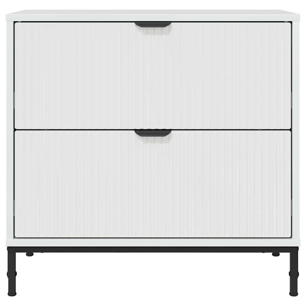 Comodino Bianco lucido 63.5 x 36 x 61 cm Legno multistrato