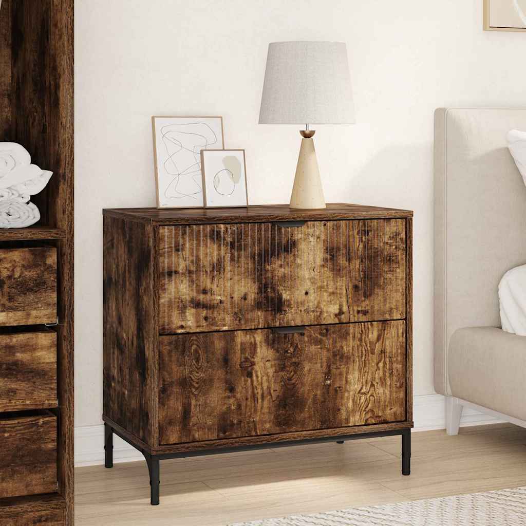 Comodino Rovere fumo 63.5 x 36 x 61 cm Legno multistrato