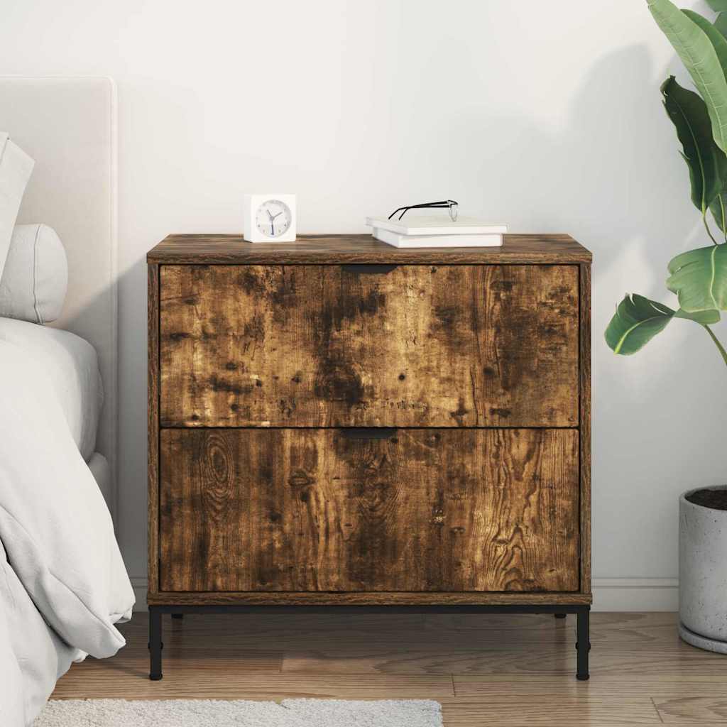 Comodino Rovere fumo 63.5 x 36 x 61 cm Legno multistrato