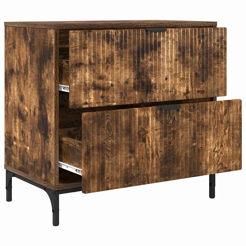 Comodino Rovere fumo 63.5 x 36 x 61 cm Legno multistrato