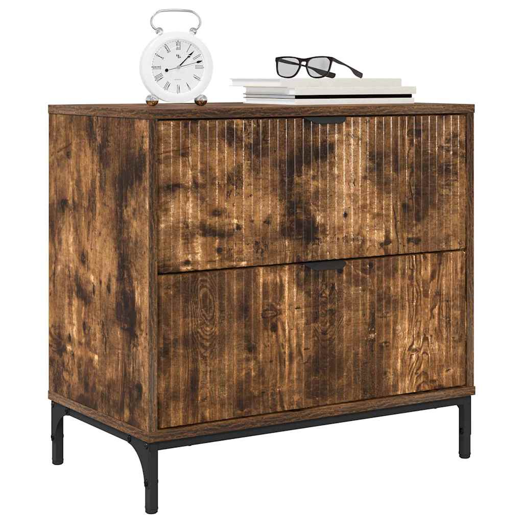 Comodino Rovere fumo 63.5 x 36 x 61 cm Legno multistrato