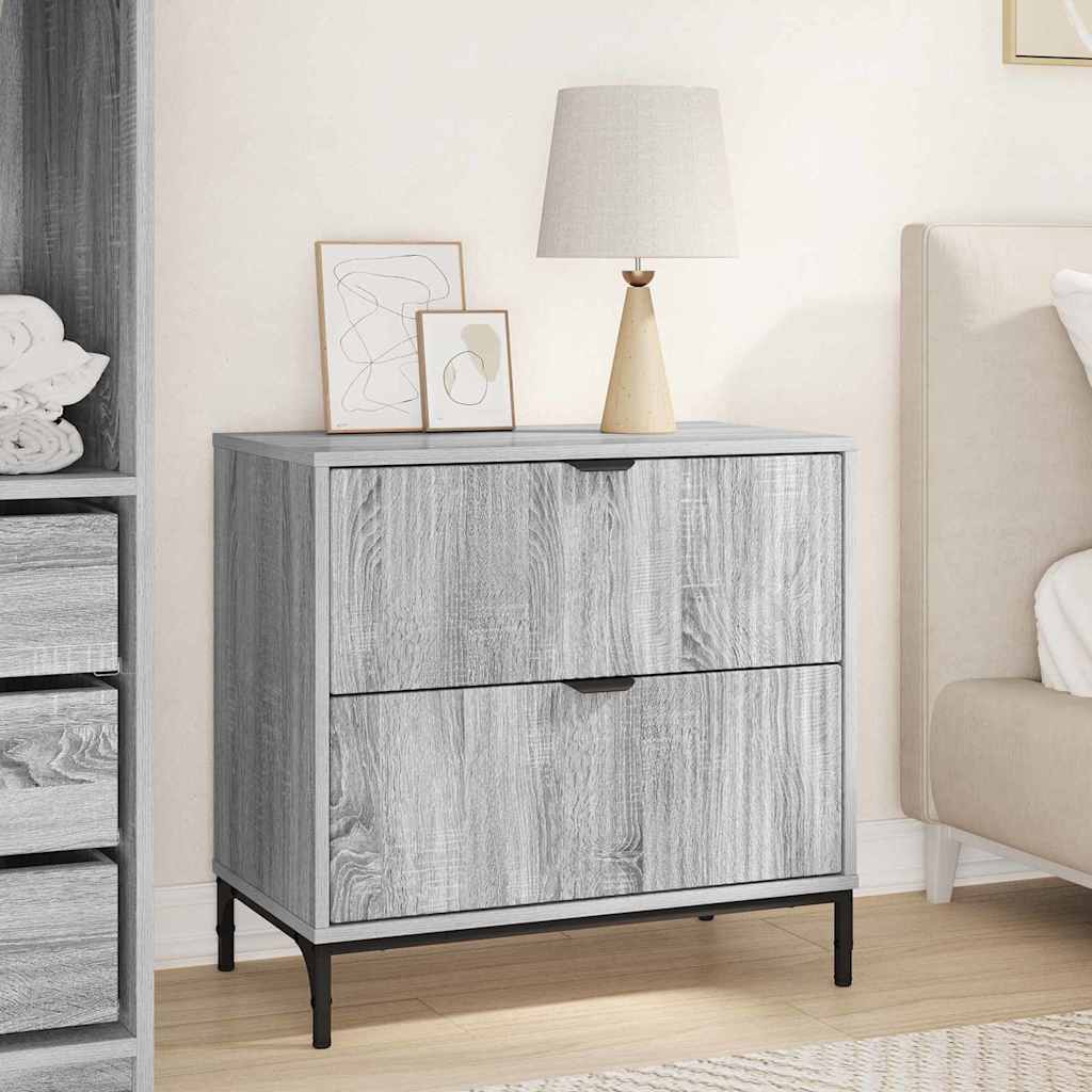 Comodino Grigio sonoma 63.5 x 36 x 61 cm Legno multistrato