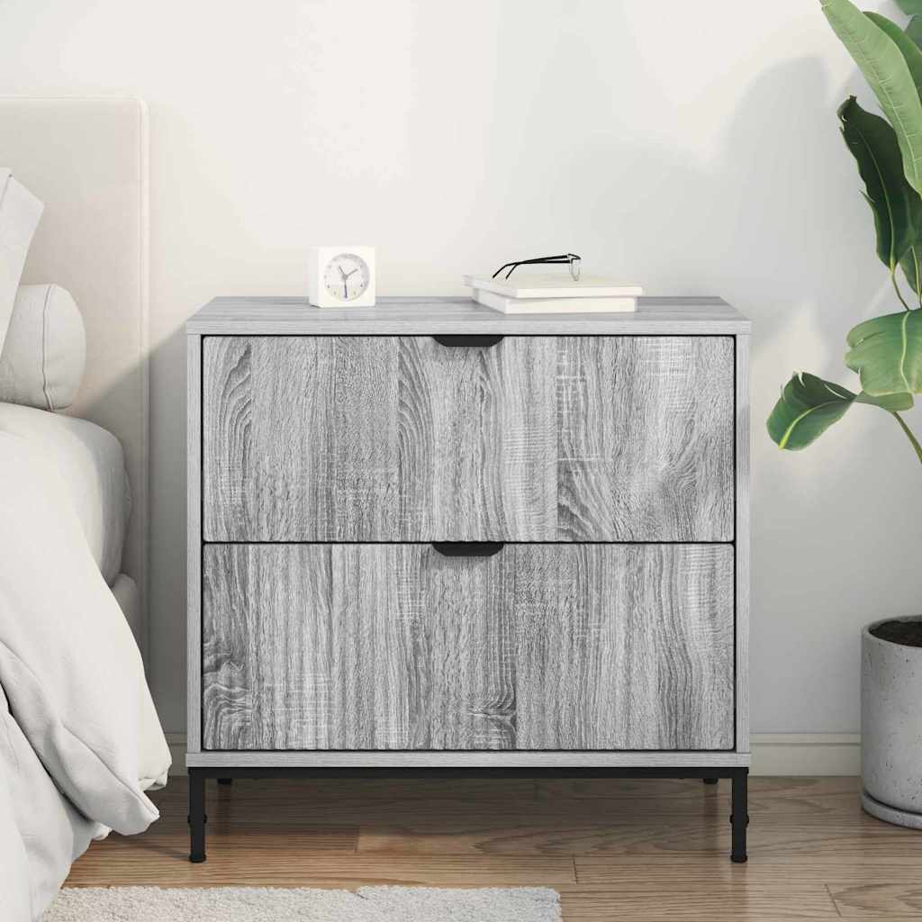 Comodino Grigio sonoma 63.5 x 36 x 61 cm Legno multistrato