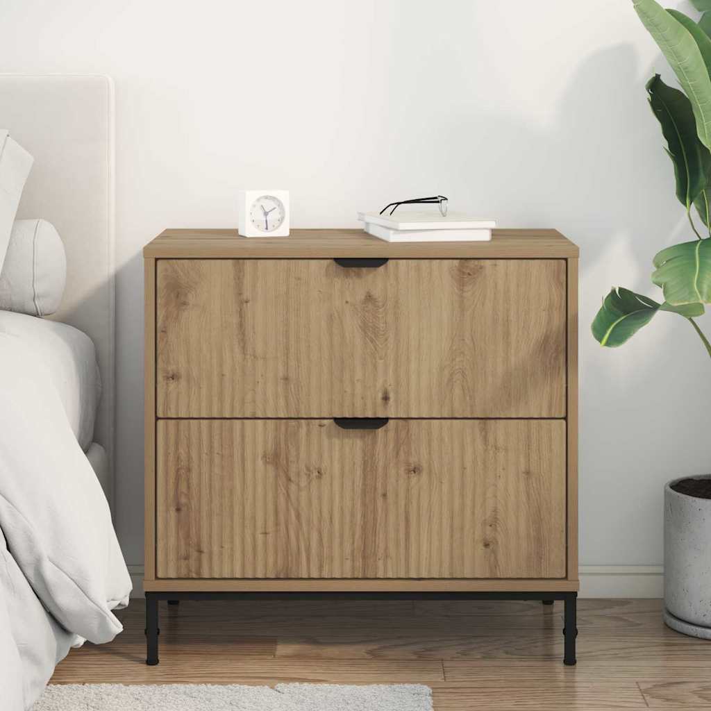 Comodino rovere artigianale 63.5 x 36 x 61 cm Legno multistrato