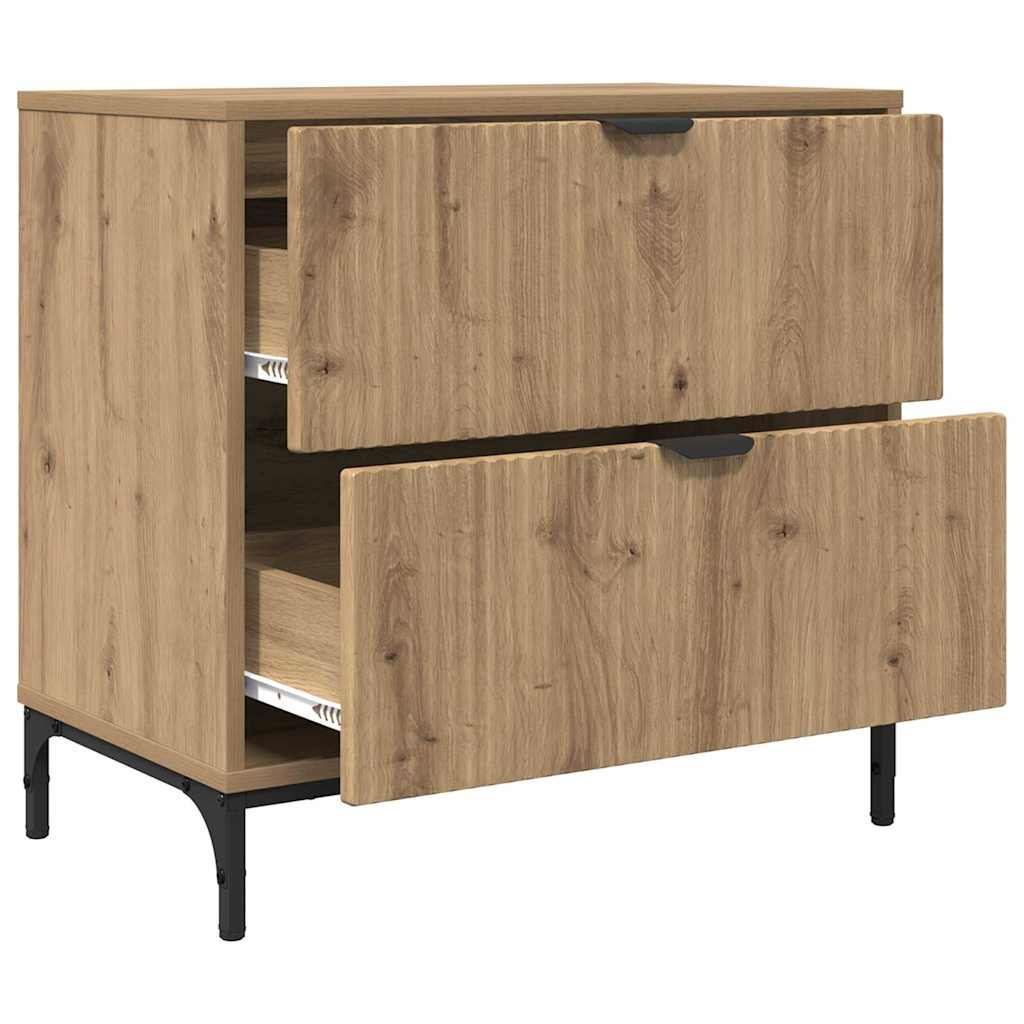 Comodino rovere artigianale 63.5 x 36 x 61 cm Legno multistrato
