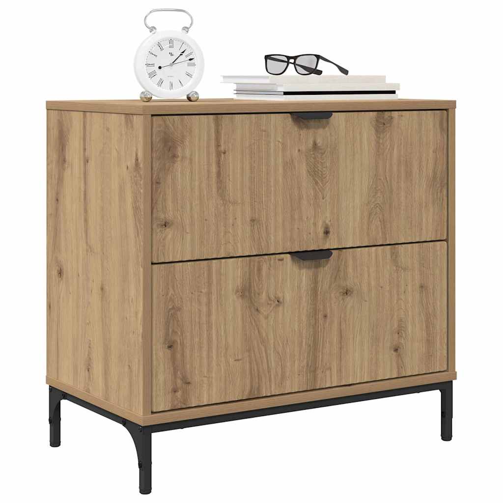 Comodino rovere artigianale 63.5 x 36 x 61 cm Legno multistrato