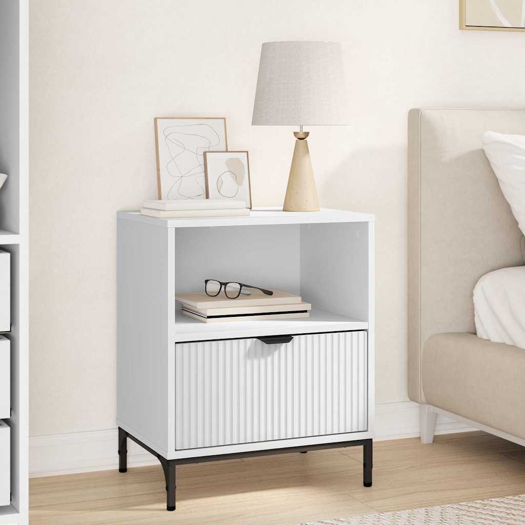 Armadio da Notte Bianco 49 x 36 x 61 cm Legno multistrato