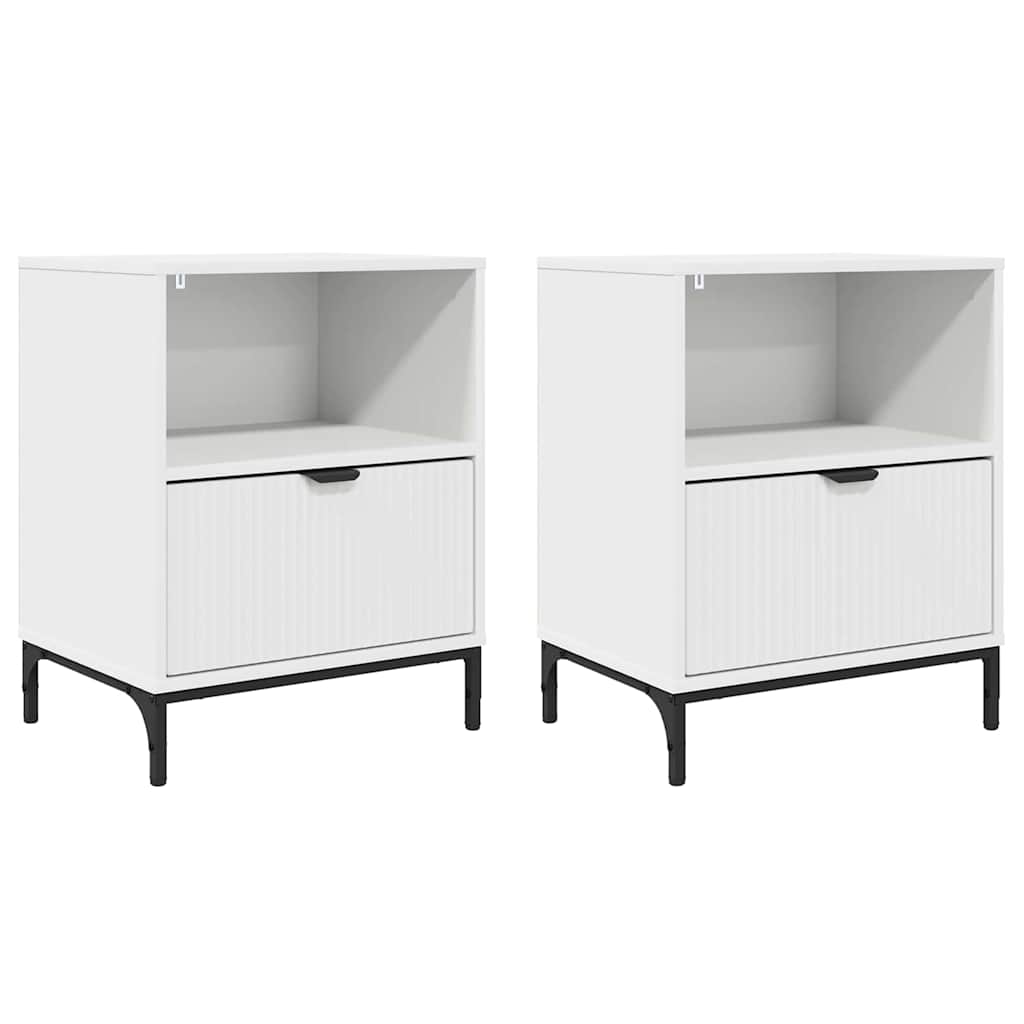 Armadio da Notte 2 pcs Bianco 49 x 36 x 61 cm Legno multistrato