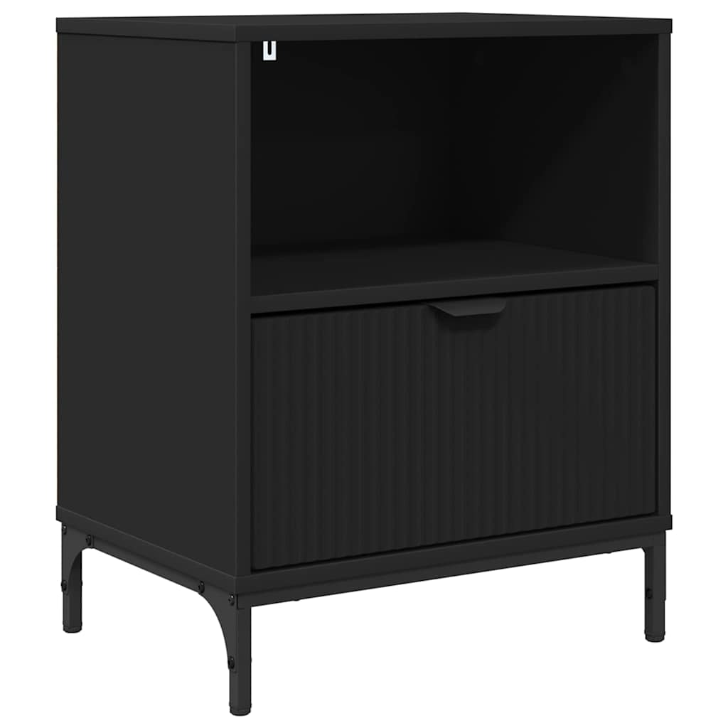 Armadio da Notte Nero 49 x 36 x 61 cm Legno multistrato