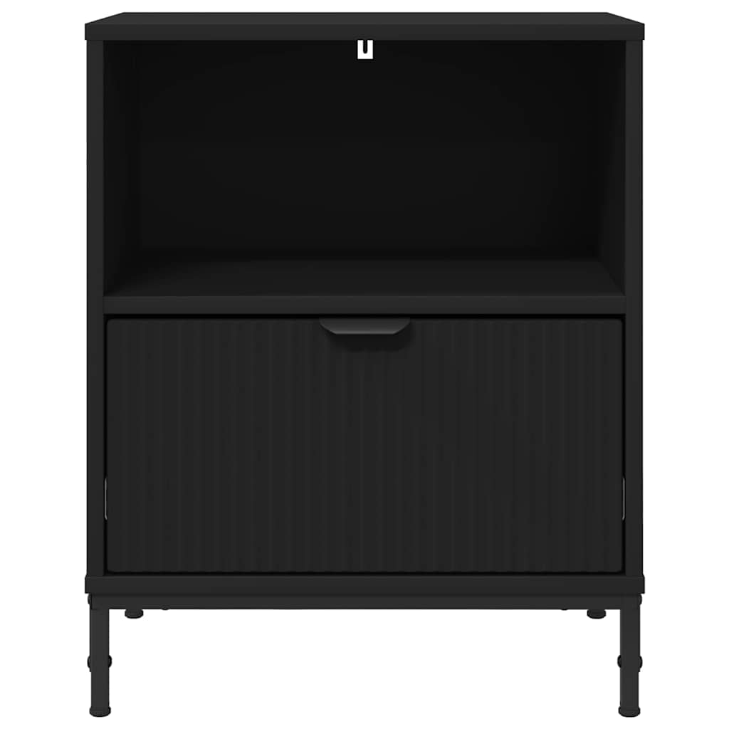 Armadio da Notte Nero 49 x 36 x 61 cm Legno multistrato