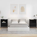 Armadio da Notte 2 pcs Nero 49 x 36 x 61 cm Legno multistrato