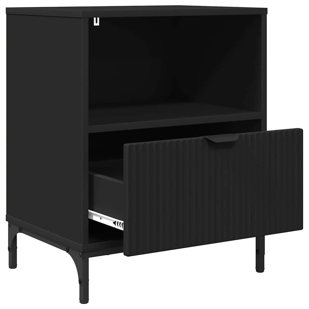 Armadio da Notte 2 pcs Nero 49 x 36 x 61 cm Legno multistrato