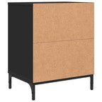 Armadio da Notte 2 pcs Nero 49 x 36 x 61 cm Legno multistrato