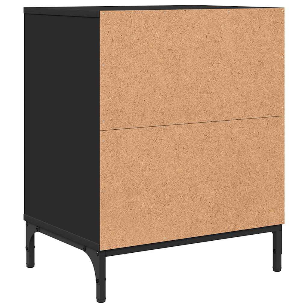 Armadio da Notte 2 pcs Nero 49 x 36 x 61 cm Legno multistrato