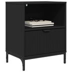 Armadio da Notte 2 pcs Nero 49 x 36 x 61 cm Legno multistrato