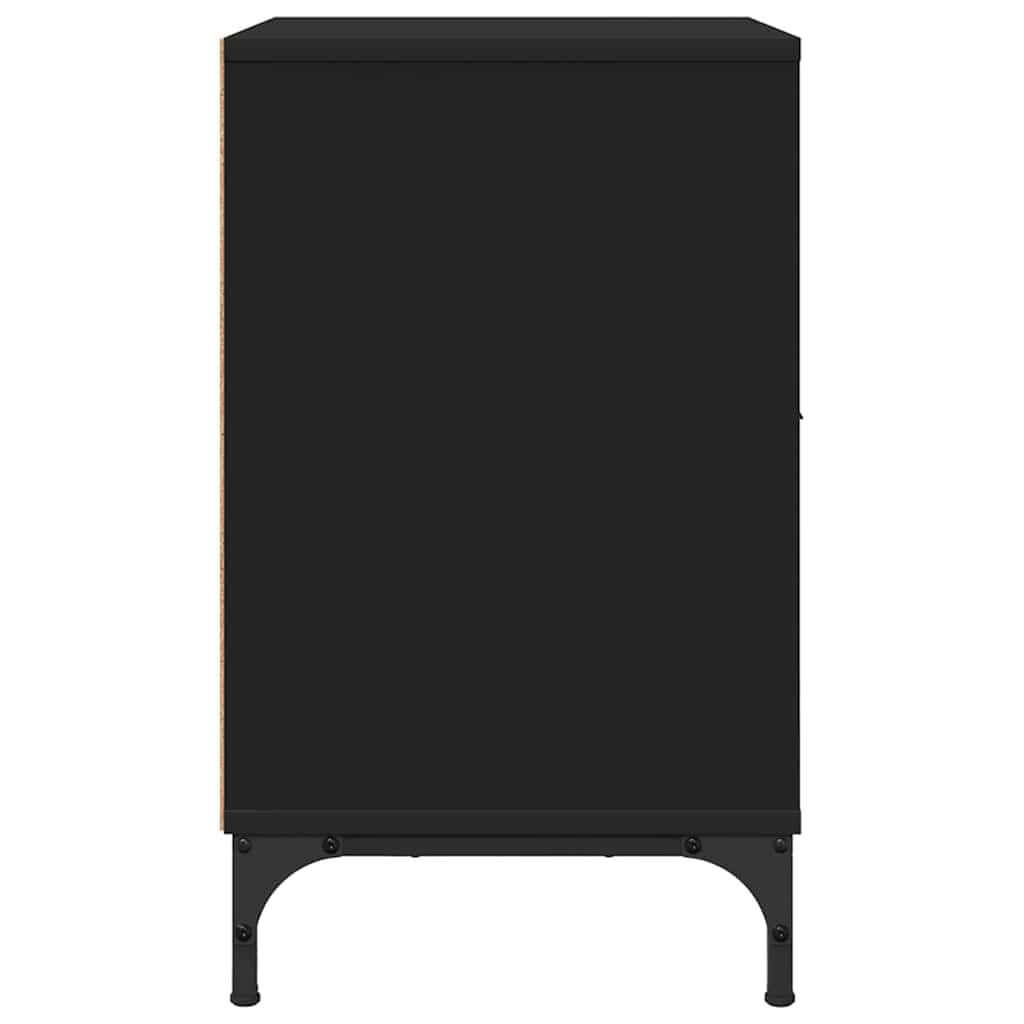 Armadio da Notte 2 pcs Nero 49 x 36 x 61 cm Legno multistrato