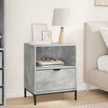 Armadio da Notte con cassetto Grigio cemento 49 x 36 x 61 cm