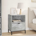 Armadio da Notte con cassetto Grigio cemento 49 x 36 x 61 cm