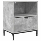 Armadio da Notte con cassetto Grigio cemento 49 x 36 x 61 cm