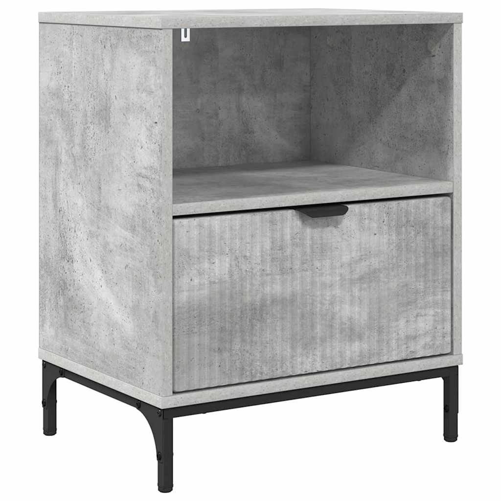 Armadio da Notte con cassetto Grigio cemento 49 x 36 x 61 cm