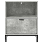 Armadio da Notte con cassetto Grigio cemento 49 x 36 x 61 cm