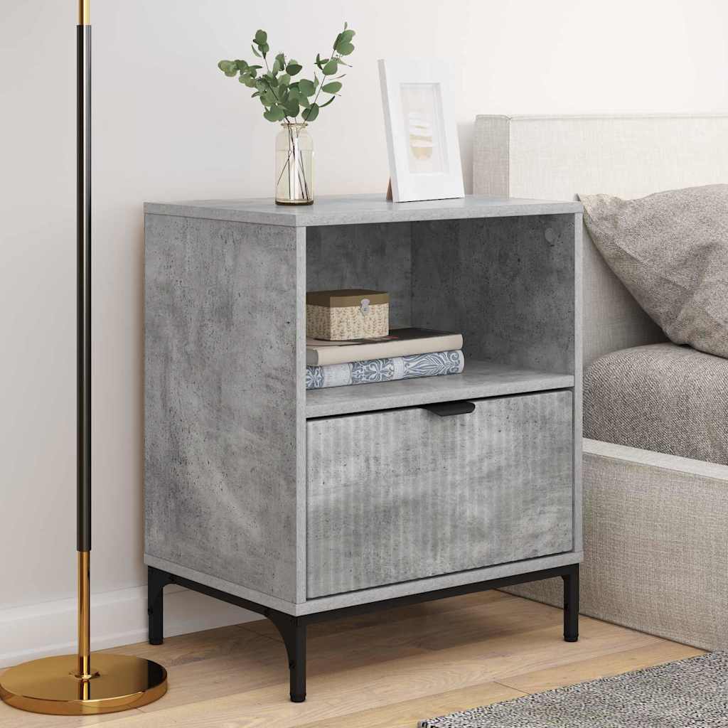 Armadio da Notte 2 pcs Grigio cemento 49 x 36 x 61 cm