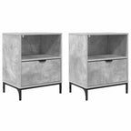 Armadio da Notte 2 pcs Grigio cemento 49 x 36 x 61 cm