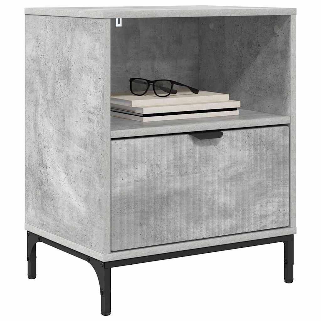 Armadio da Notte 2 pcs Grigio cemento 49 x 36 x 61 cm