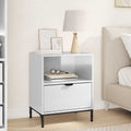 Armadio da Notte con cassetto Bianco lucido 49 x 36 x 61 cm