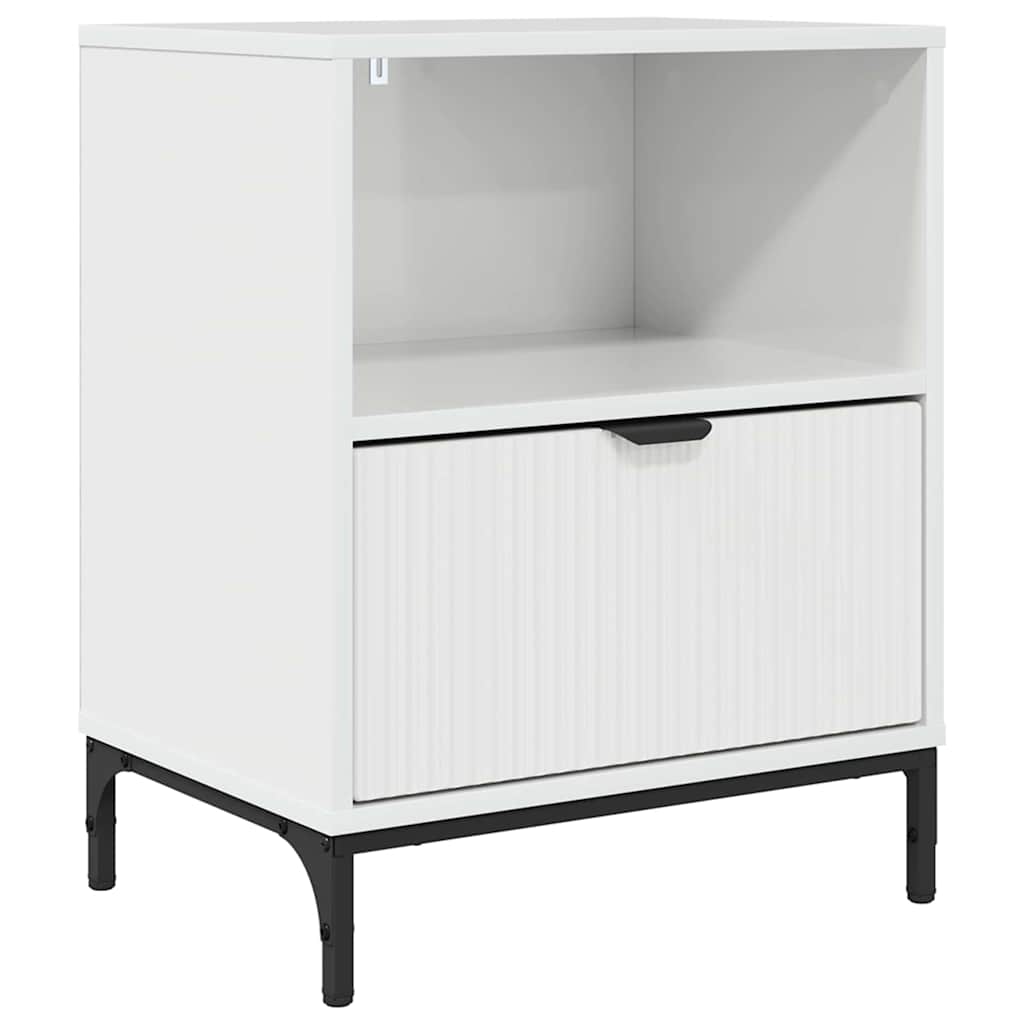 Armadio da Notte con cassetto Bianco lucido 49 x 36 x 61 cm