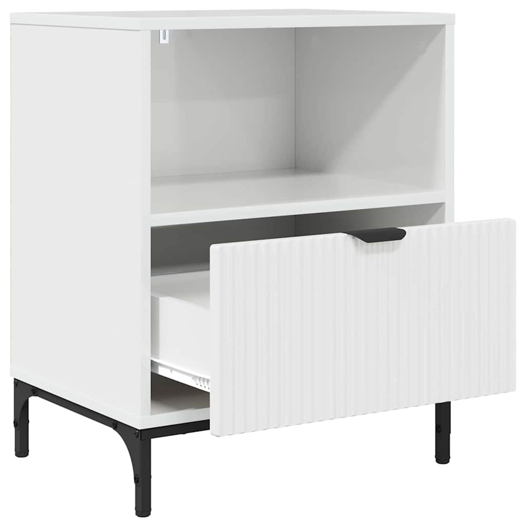 Armadio da Notte con cassetto Bianco lucido 49 x 36 x 61 cm