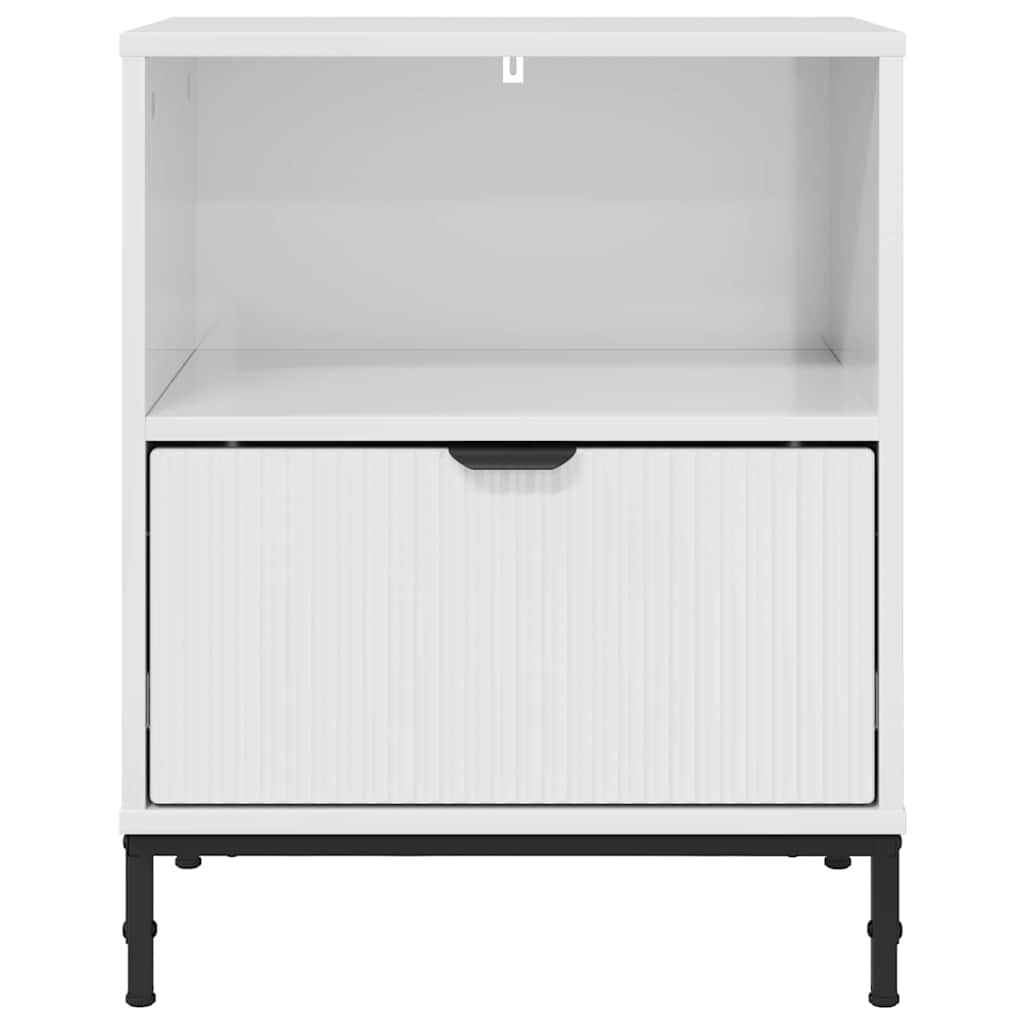 Armadio da Notte con cassetto Bianco lucido 49 x 36 x 61 cm