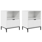 Armadio da Notte 2 pcs Bianco lucido 49 x 36 x 61 cm